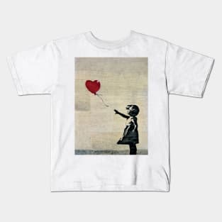 Banksy's Girl with a Red Balloon III Kids T-Shirt